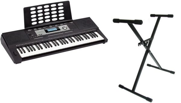 MEDELI M331 - keyboard + statyw (klawiatura dynamiczna 61 klawiszy, wejście na mikrofonon)