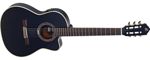 Ortega RCE138-T4BK | Gitara elektro-klasyczna z wąskim kopusem