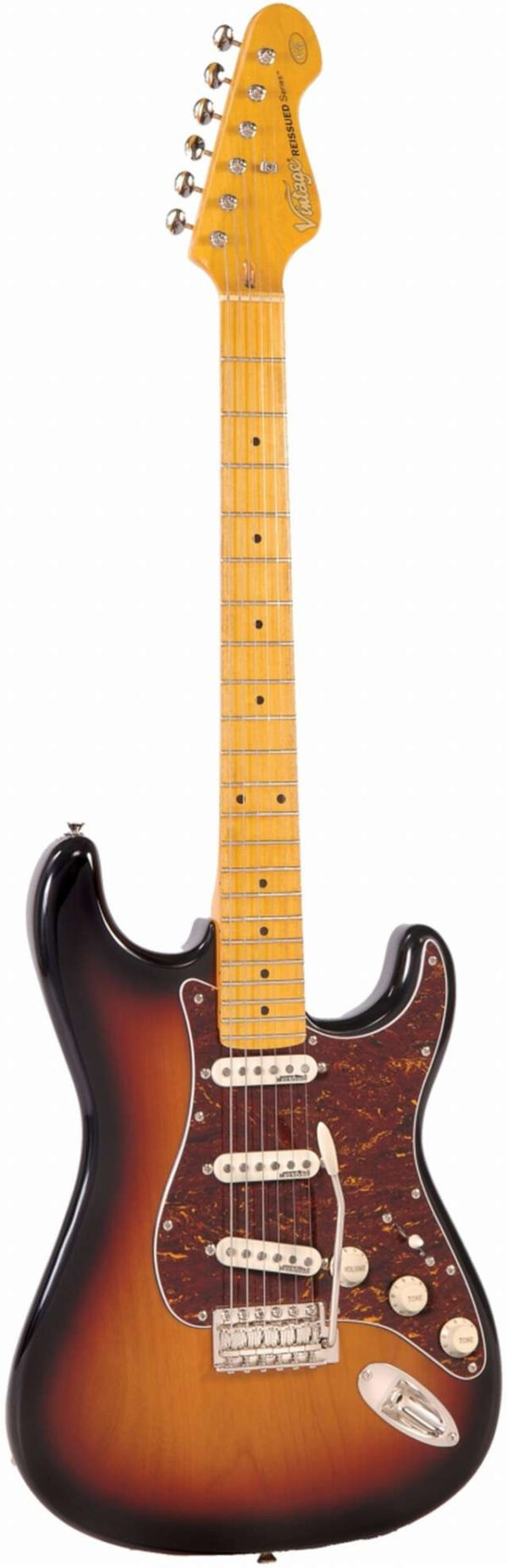 VINTAGE V6MSSB Gitara elektryczna stratocaster, kolor Sunburst