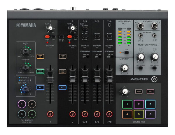 Yamaha AG08 BL – mikser z interfejsem audio i efektami