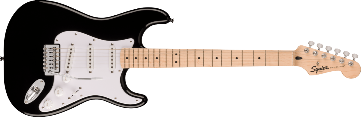 Squier Sonic Stratocaster MF, White Pickguard, Black - gitara elektryczna