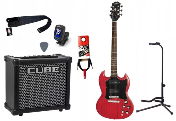 Gitara Elektryczna + Wzmacniacz 10W Tuner Zestaw 819