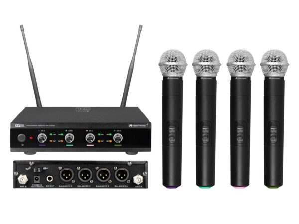 OMNITRONIC UHF-E4 Wireless Mic System 518.7/520.9/523.1/525.3MHz - system bezprzewodowy wokalny