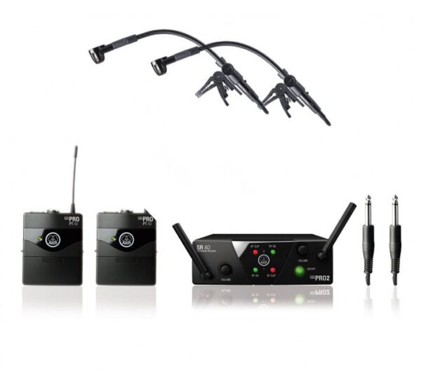 AKG WMS 40 MINI 2 Dual Instrumental Set + C 519 ML (Single) - podwójny zestaw bezprzewodowy do trąbki, saksofonu, klarnetu