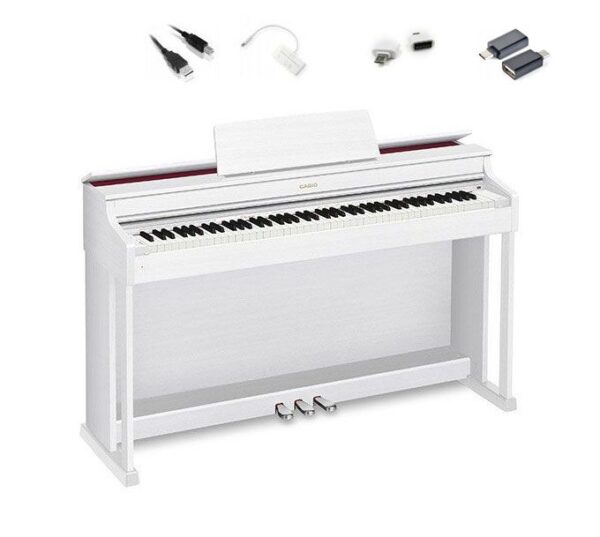 Casio AP-470 WE - pianino cyfrowe + adaptery do iOS / Android do Chordana Play