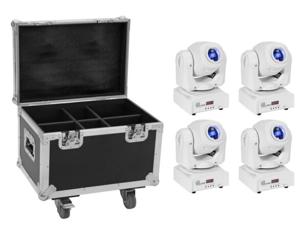 EUROLITE Set 4x LED TMH-S60 Moving-Head-Spot wh + Case