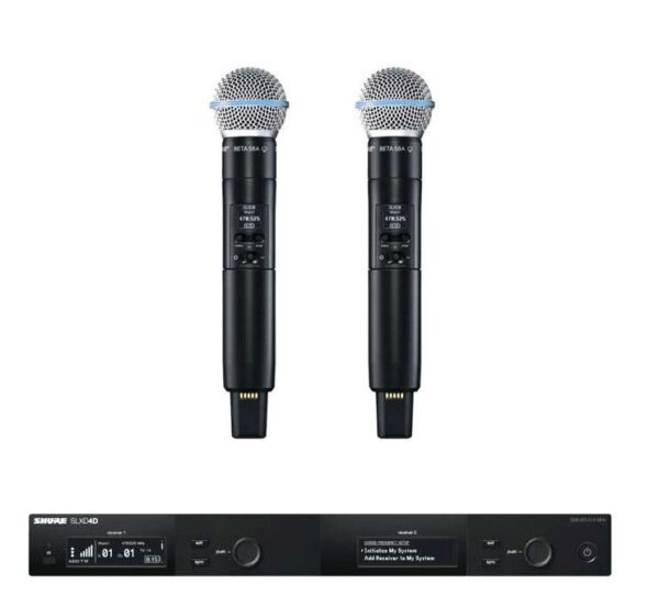 Shure SLXD4DE + 2x SLXD2/B58 - podwójny system bezprzewodowy