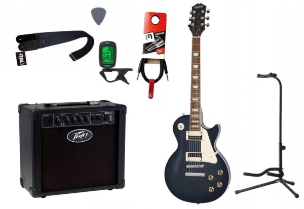 Gitara elektryczna Epiphone Les Paul Classic + wzmacniacz 12W + tuner + statyw w zestawie