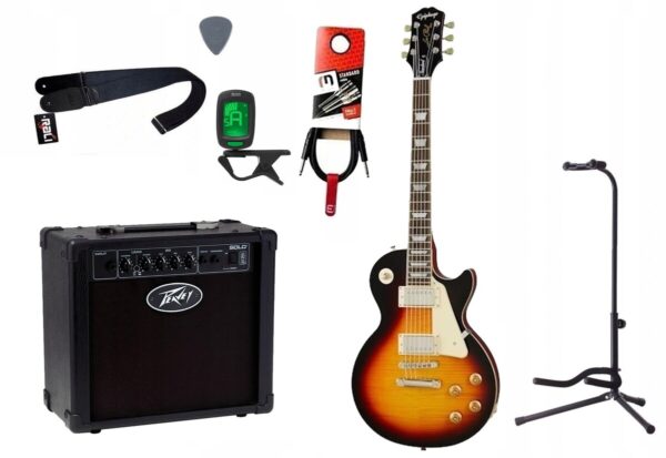 Gitara elektryczna Epiphone Les Paul Standard 50's + wzmacniacz 12W + tuner + statyw w zestawie