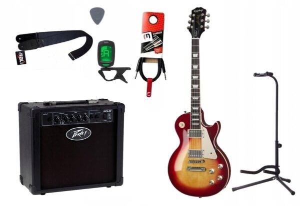 Gitara elektryczna Epiphone Les Paul Standard 60's + wzmacniacz 12W + tuner + statyw w zestawie