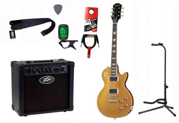 Gitara elektryczna Epiphone Slash Les Paul + wzmacniacz 12W + tuner + statyw w zestawie