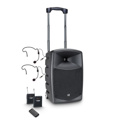 LD Systems ROADBUDDY 10 BPH 2 B5 Zasilana z akumulatorów kolumna Bluetooth z mikserem, 2x bodypack, 2x zestaw słuchawkowy