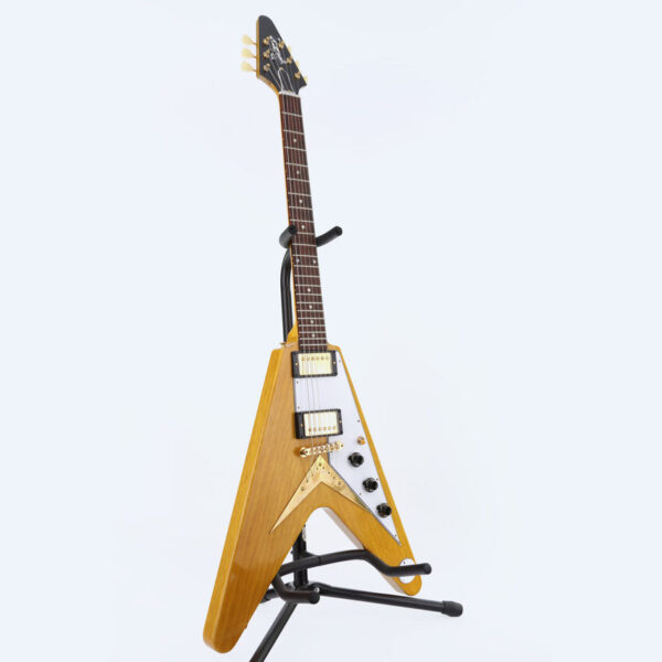 Gibson 1958 Korina Flying V White Pickguard Natural gitara elektryczna0