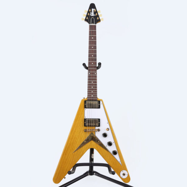 Gibson 1958 Korina Flying V White Pickguard Natural gitara elektryczna