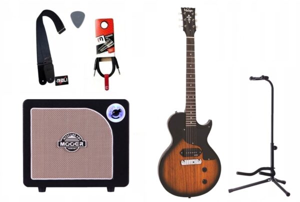 Gitara Elektryczna + Wzmacniacz 15W Kabel Zestaw 714