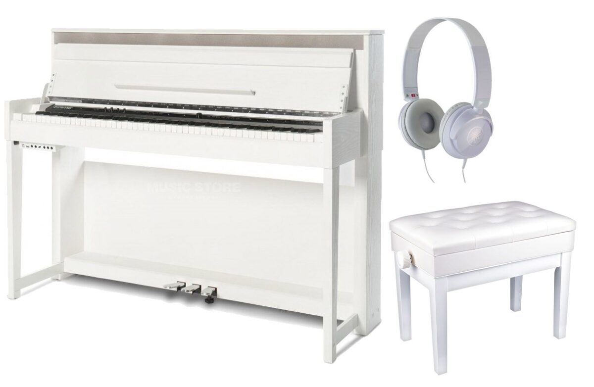 Pianino cyfrowe Medeli DP650K-WH + ława + słuchawki w zestawie