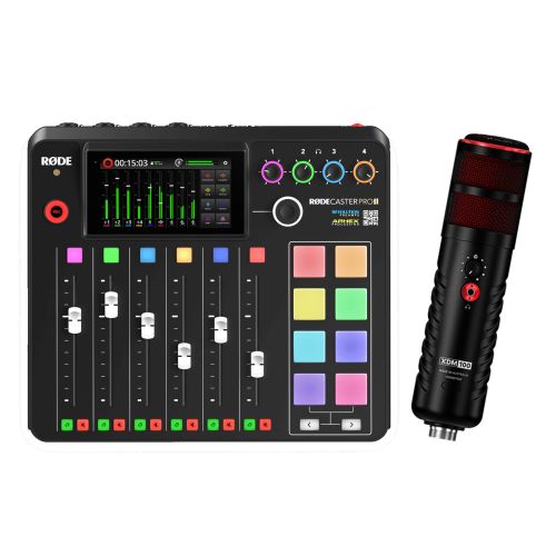 RodeCaster Pro II + XDM-100 stacja robocza do nagrywania z mikrofonem