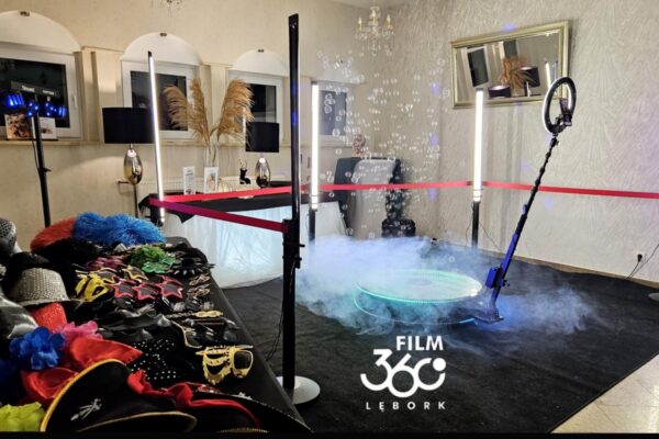Zestaw Standard GLASS: Fotobudka 360 100cm z Lustrem LED + Lampy0