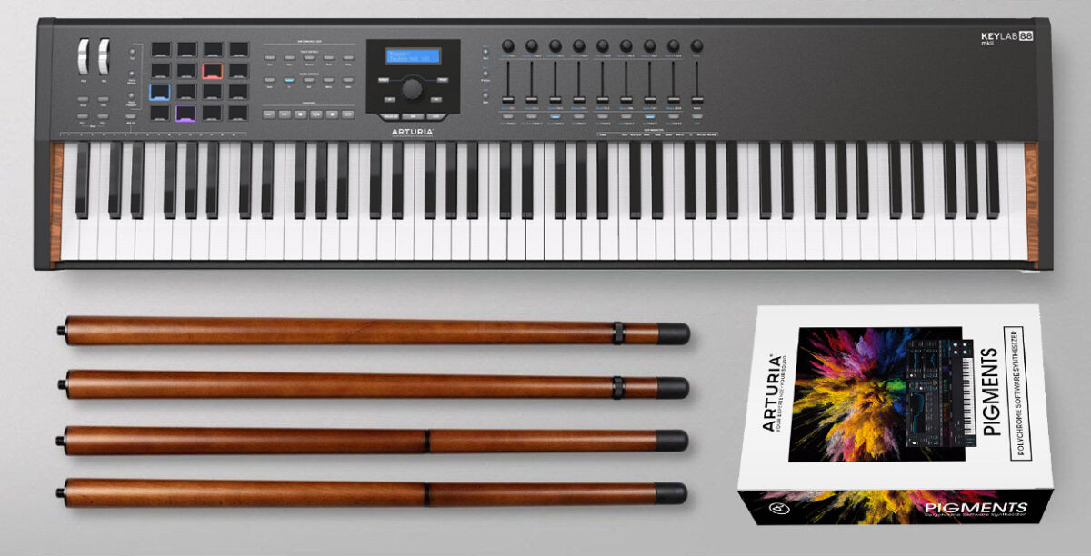 Arturia Power Trio Bundle – zestaw KeyLab 88 MkII BLACK + stylowy stand + V Collection 9 + PIGMENTS1