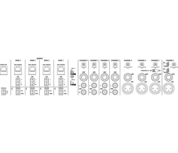 BXB PA-M412 - 4-strefowy wzmacniacz matrycowy PA0