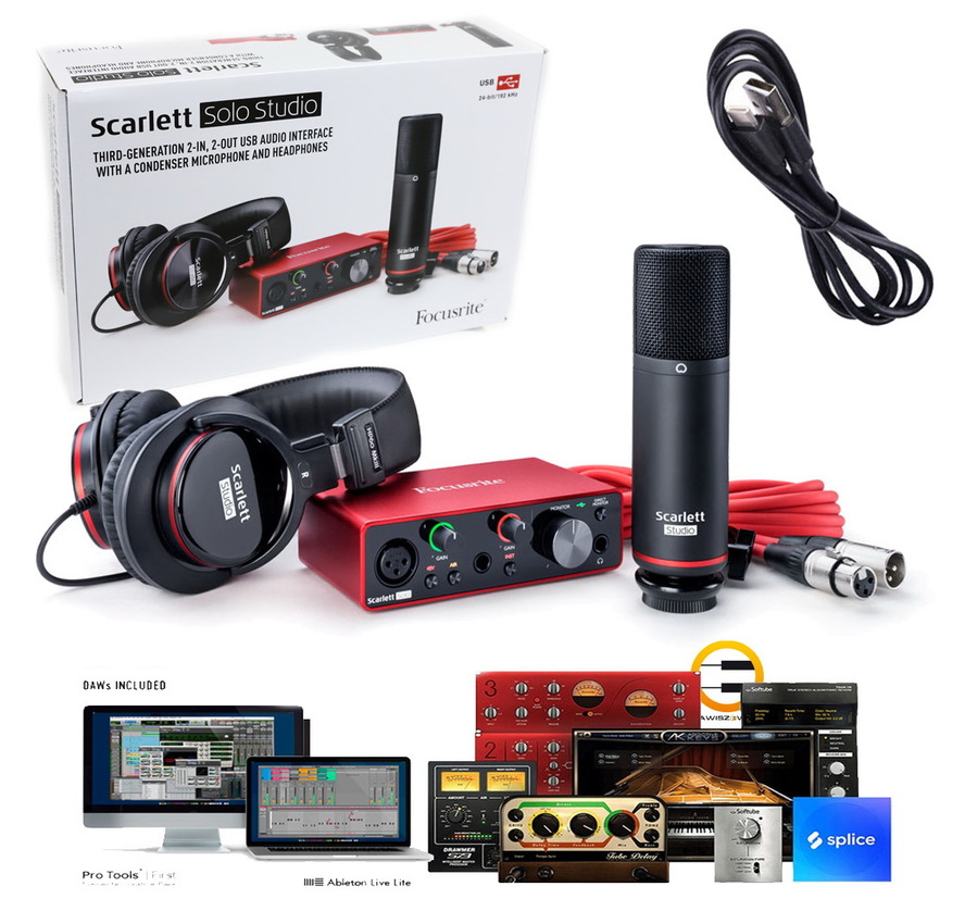 Focusrite Scarlett Solo STUDIO 3rd Gen SŁUCHAWKI MIKROFON Focusrite Scarlett Solo STUDIO 3rd Gen SŁUCHAWKI MIKROFON