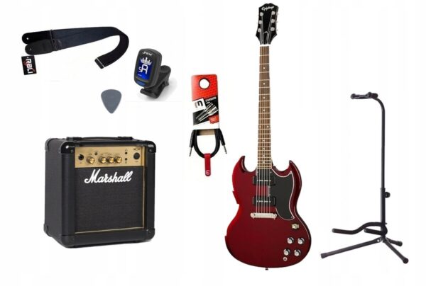 Gitara Elektryczna + Wzmacniacz 10W Kabel Zestaw 316