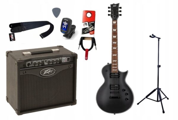 Gitara Elektryczna + Wzmacniacz 15W Kabel Zestaw 174