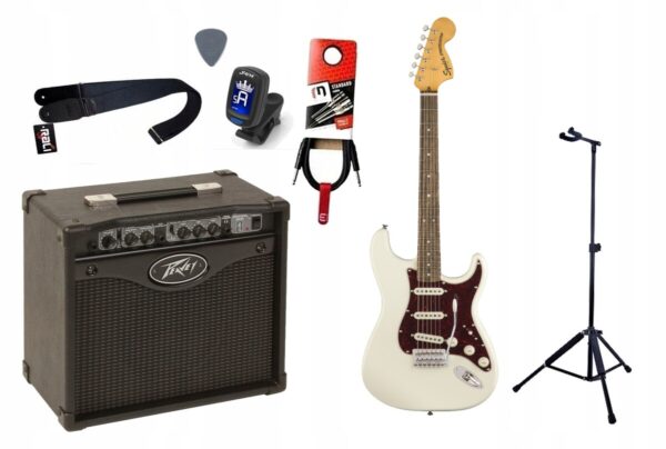 Gitara Elektryczna + Wzmacniacz 15W Kabel Zestaw 186