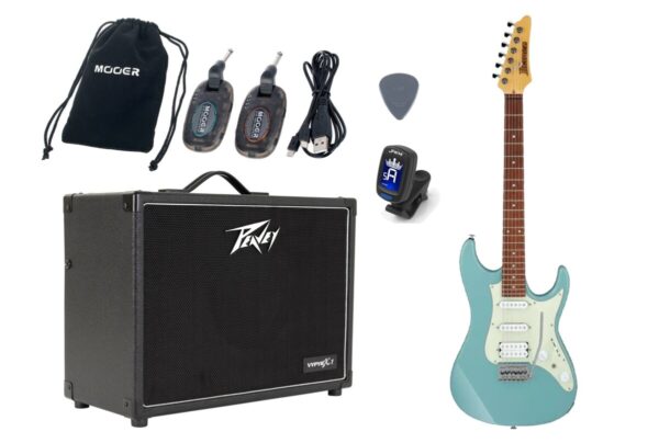 Gitara Elektryczna +Wzmacniacz 20W Zestaw Wireless 223