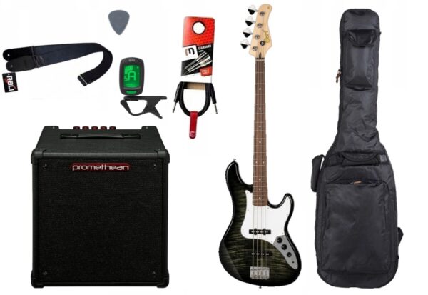 Gitara basowa Cort GB24 JJ TBK + Wzmacniacz 20W + Kabel + Tuner + Statyw