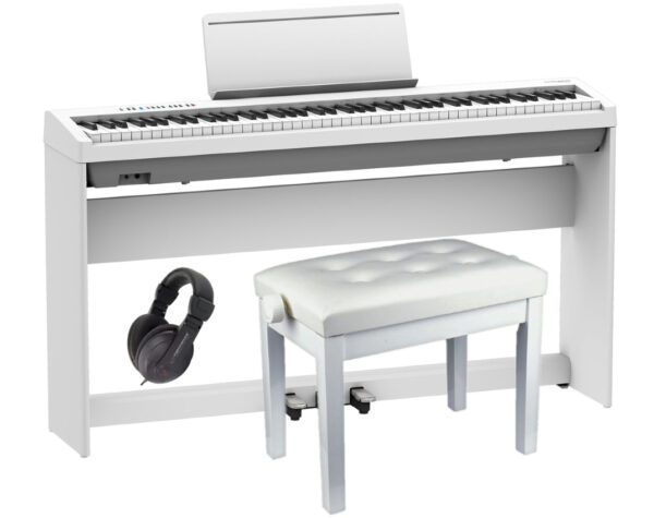 ROLAND FP-30X białe + STATYW I LISTWA PEDAŁOWA + ŁAWA + SŁUCHAWKI