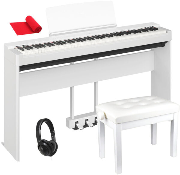 YAMAHA P-225 wh ZESTAW STATYW + PEDAŁY + ŁAWA