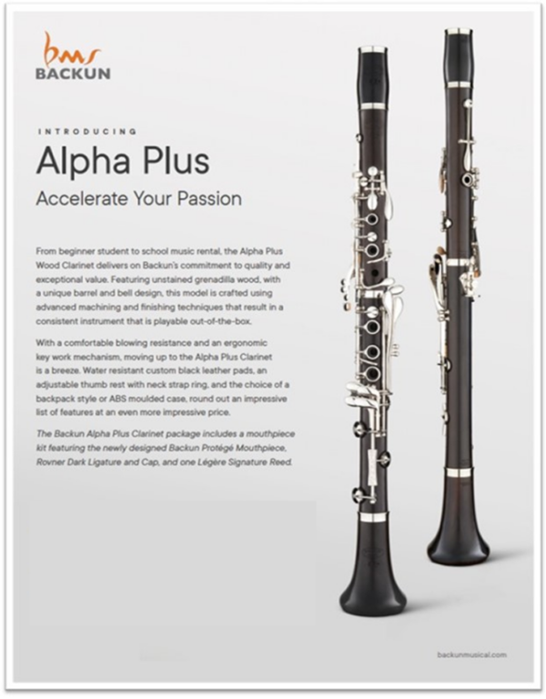 BACKUN Alpha Plus klarnet B, Grenadilla, Boehm (17 klap/6 okularów), posrebrzana mechanika0