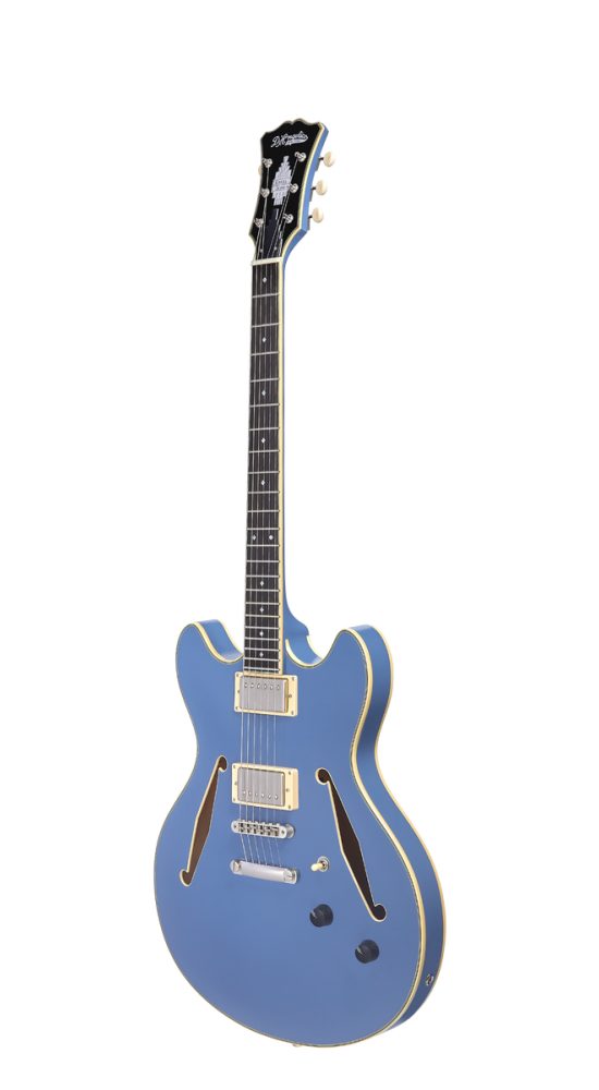 D'Angelico Excel DC Tour Solid Slate Blue - gitara elektryczna0