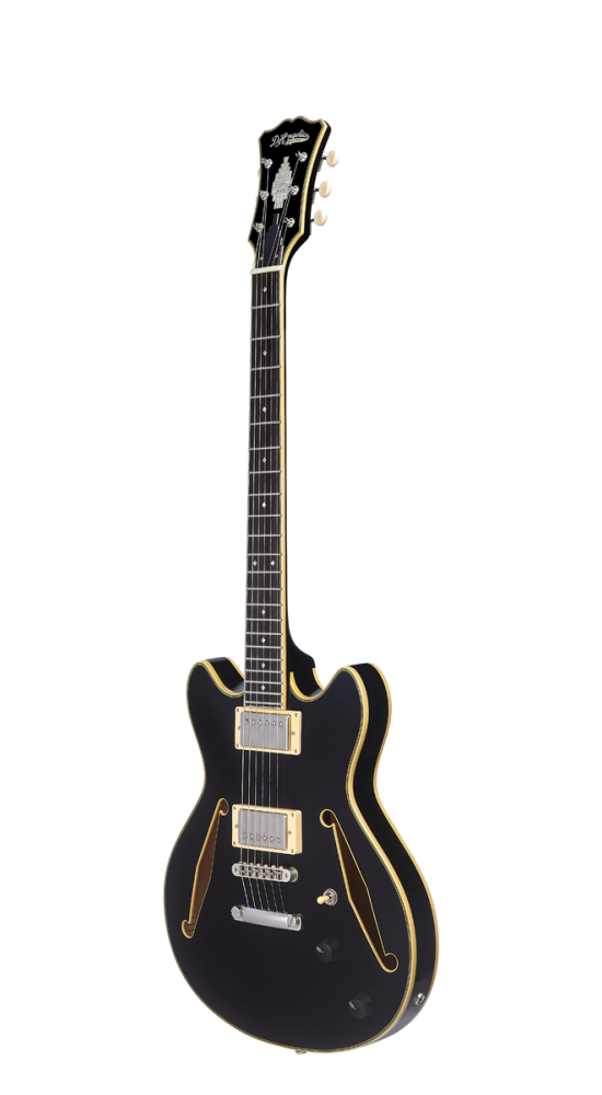 D'Angelico Excel Mini DC Tour Solid Black - gitara elektryczna0