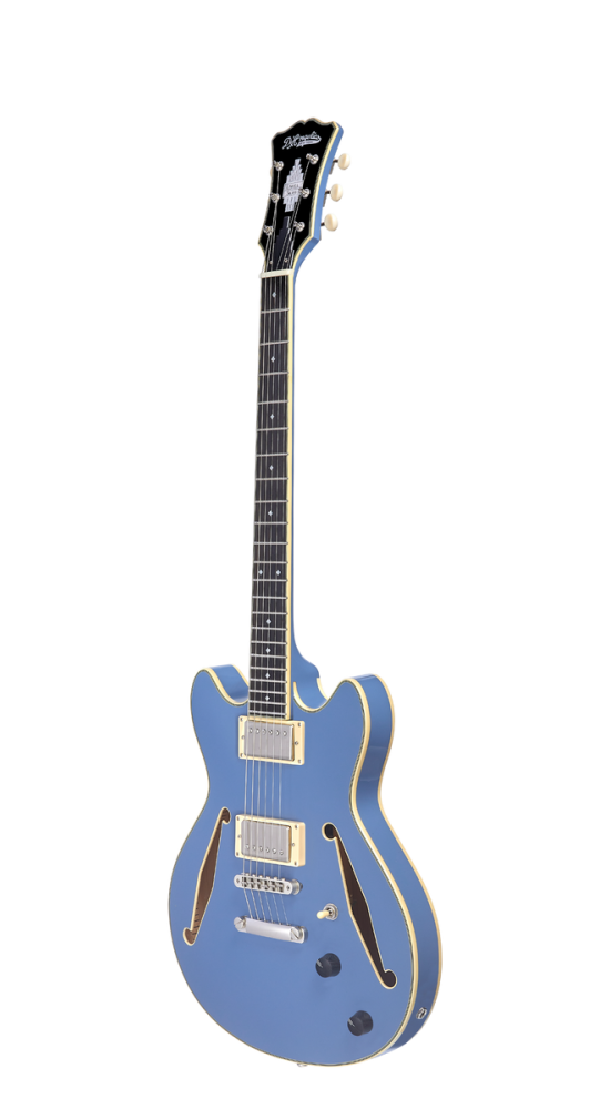 D'Angelico Excel Mini DC Tour Solid Slate Blue - gitara elektryczna0
