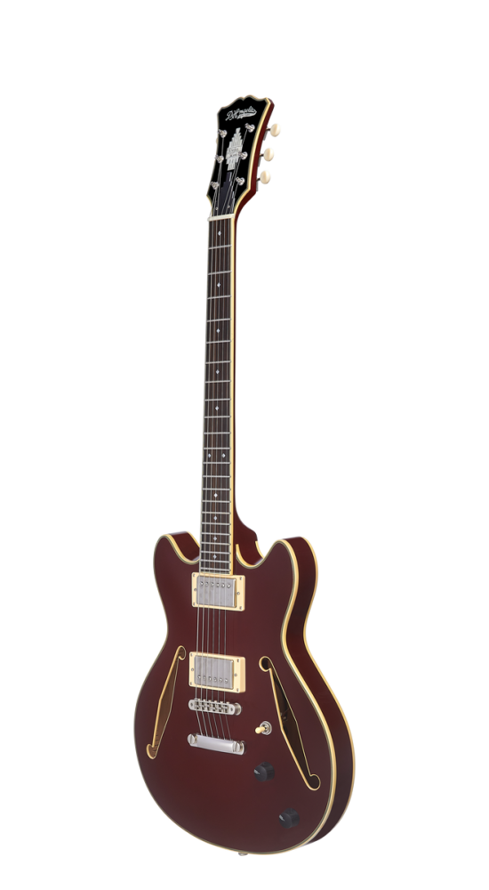 D'Angelico Excel Mini DC Tour Solid Wine gitara elektryczna0