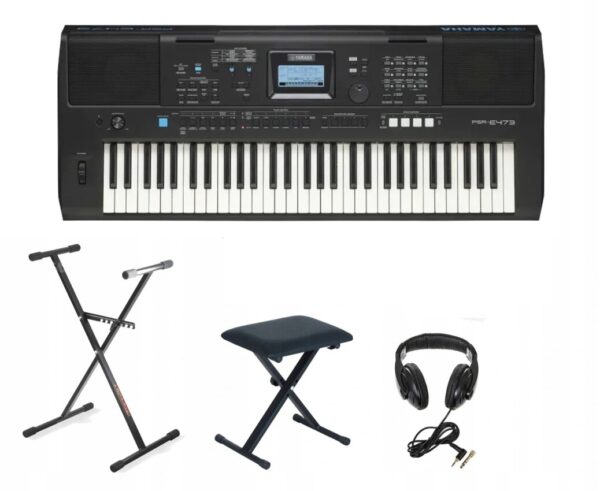 Keyboard Yamaha Psre473 +Statyw +Ława +Słuchawki 017