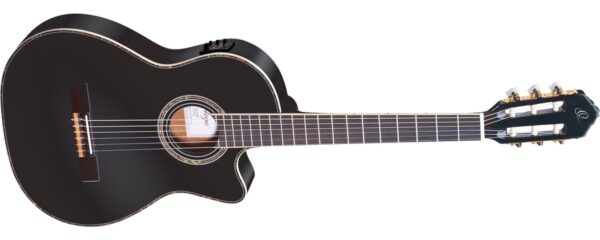 Ortega RCE145BK | Gitara elektro-klasyczna 4/4 z wąskim gryfem i korpu