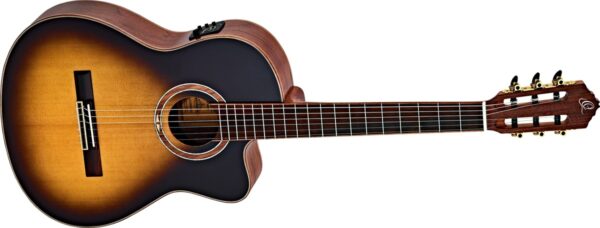 Ortega RCE158SN-TSB Lity top Podpalana | Gitara elektro-klasyczna z wą