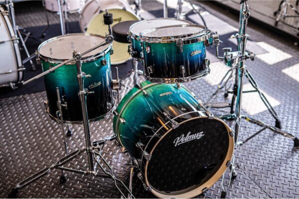 Polmuz Birch Model 3 Floor tom 14x12 Blue to Black Fade Lacquer0
