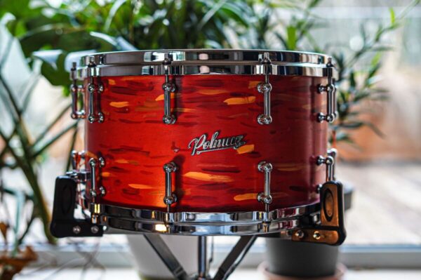 Polmuz Maple 14x8 Artist Cosmic Red to Yellow - die cast - Maple reforcement rings
