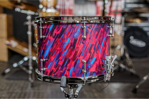 Polmuz model 1 Maple 13x10 Snare - Artist Cosmis violet stripes0
