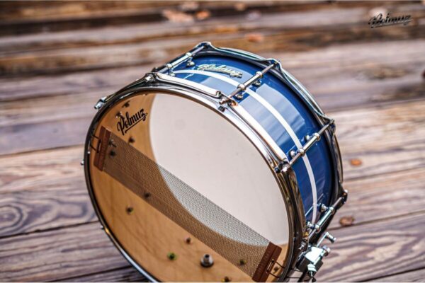 Polmuz model 1 Maple 14x6,5 Snare - cadillac blue witch stripe0