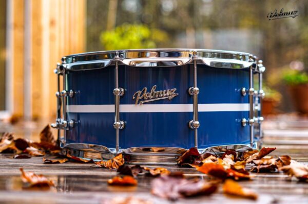 Polmuz model 1 Maple 14x6,5 Snare - cadillac blue witch stripe