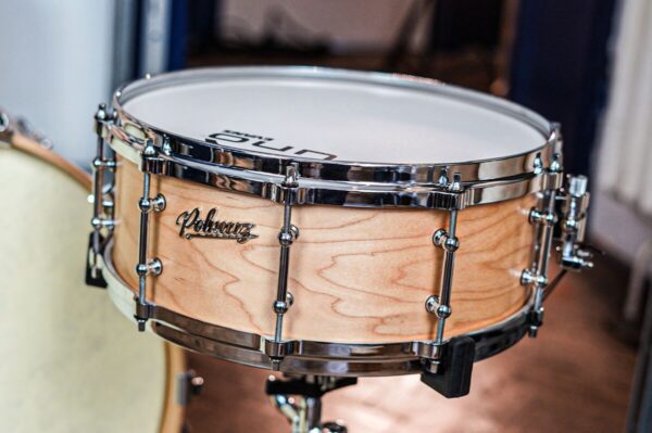 Polmuz model 1 Maple 14x6,5 Snare satin natural oil wax - die cast