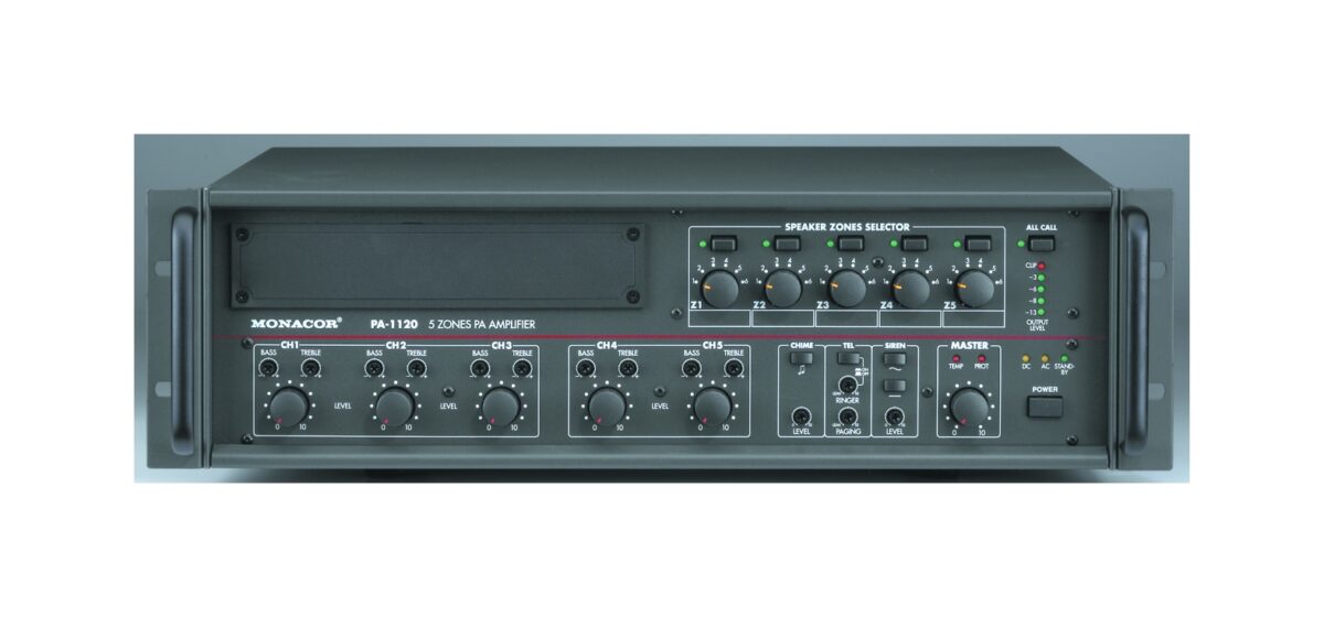 Monacor PA-1120 - wzmacniacz wielostrefowy