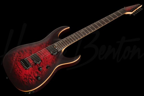 Harley Benton Amarok-6 BKRD Quilted Burst0