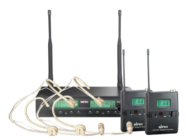 MIPRO ACT 312 B / 32 T x2 / MU 53 HNS x2 - system bezprzewodowy 2x nagłowny + 2x bodypack