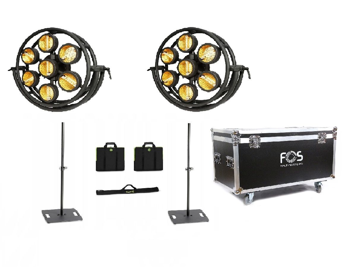 FOS Vintage 7 - zestaw reflektorów retro + pokrowce + case FOS Vintage 7 - zestaw reflektorów retro + pokrowce + case